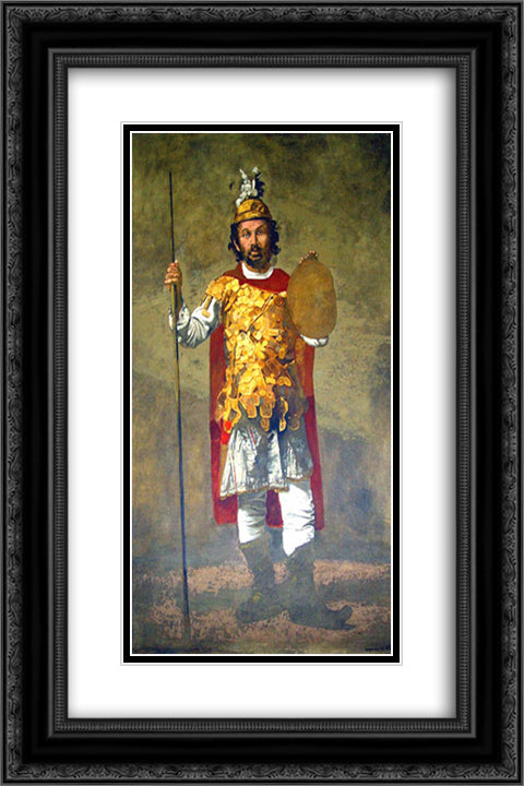 Theofilos dressed up as Alexander the Great 16x24 Black Ornate Wood Framed Art Print Poster with Double Matting by Tsaroychis, Yiannis