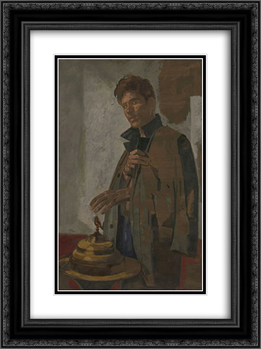 Winter'' 18x24 Black Ornate Wood Framed Art Print Poster with Double Matting by Tsaroychis, Yiannis