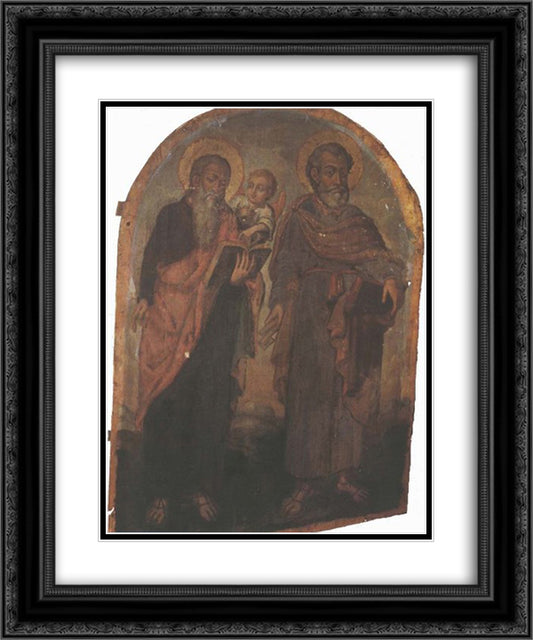 Icon of Apostles Peter and Matthew 20x24 Black Ornate Wood Framed Art Print Poster with Double Matting by Kondzelevych, Yov