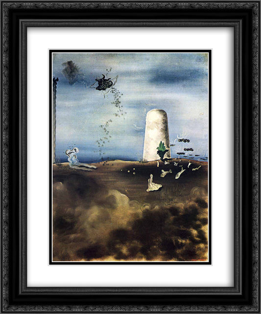 Death Awaiting his Family 20x24 Black Ornate Wood Framed Art Print Poster with Double Matting by Tanguy, Yves