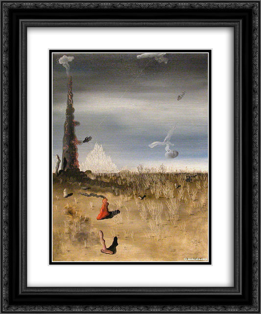 Extinction of Useless Lights 20x24 Black Ornate Wood Framed Art Print Poster with Double Matting by Tanguy, Yves