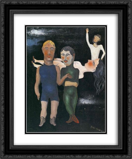 The Travelling Performers 20x24 Black Ornate Wood Framed Art Print Poster with Double Matting by Tanguy, Yves