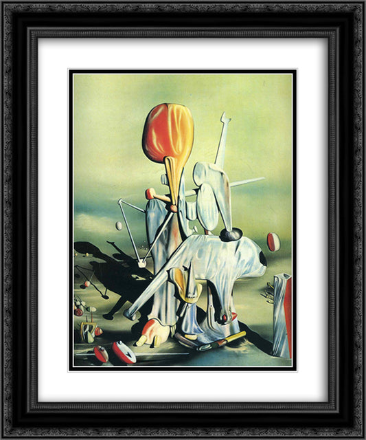 Through Birds Through Fire But Not Through Glass 20x24 Black Ornate Wood Framed Art Print Poster with Double Matting by Tanguy, Yves