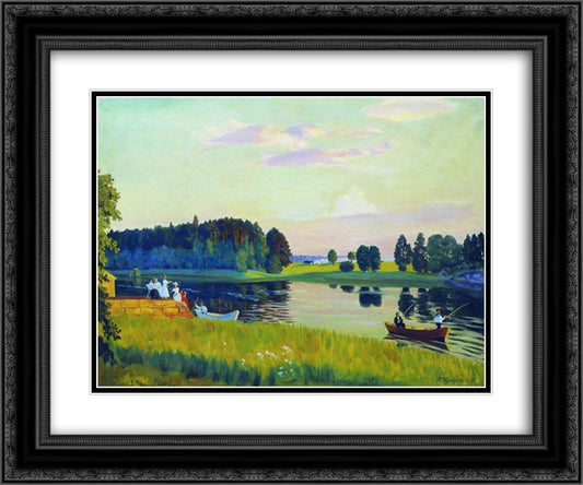 Konkol (Finland) 24x20 Black Ornate Wood Framed Art Print Poster with Double Matting by Kustodiev, Boris