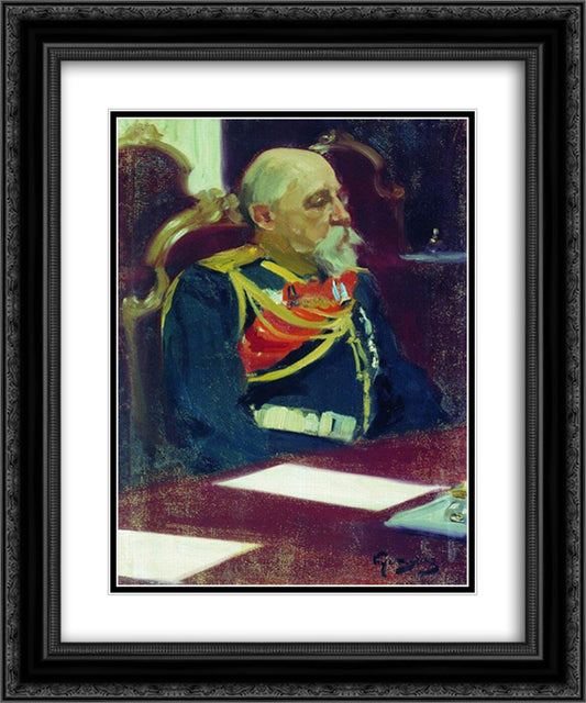 Portrait of a Governor-General of Finland N.I. Bobrikov 20x24 Black Ornate Wood Framed Art Print Poster with Double Matting by Kustodiev, Boris