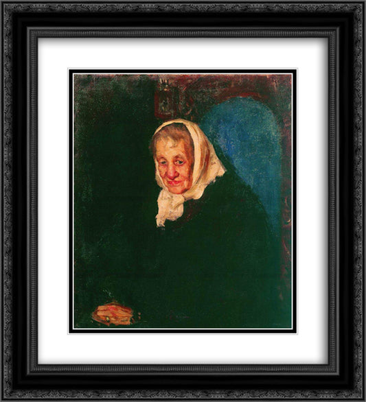 Portrait of Julia Petrovna Greek 20x22 Black Ornate Wood Framed Art Print Poster with Double Matting by Kustodiev, Boris