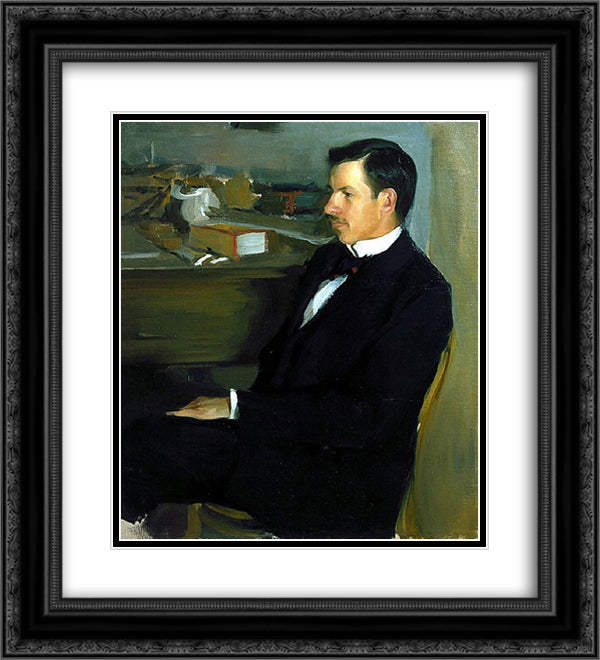 Portrait of M.I. Heylik 20x22 Black Ornate Wood Framed Art Print Poster with Double Matting by Kustodiev, Boris