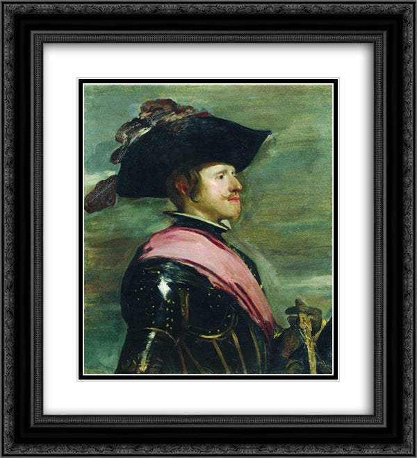 Portrait of Philip IV 20x22 Black Ornate Wood Framed Art Print Poster with Double Matting by Kustodiev, Boris