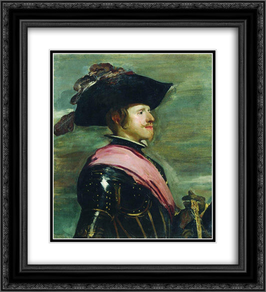 Portrait of Philip IV 20x22 Black Ornate Wood Framed Art Print Poster with Double Matting by Kustodiev, Boris