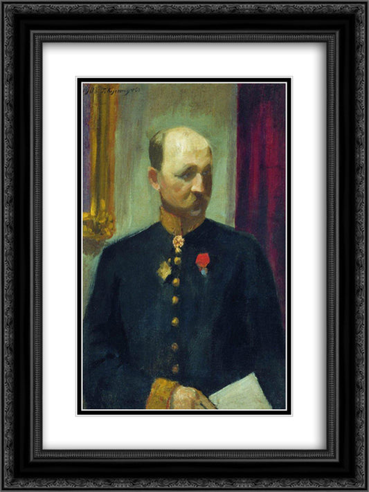 Portrait of public servant Nikolai Nikolayevich Korevo 18x24 Black Ornate Wood Framed Art Print Poster with Double Matting by Kustodiev, Boris
