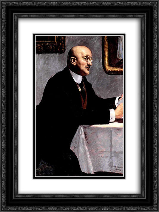 Portrait of the Artist Igor Grabar 18x24 Black Ornate Wood Framed Art Print Poster with Double Matting by Kustodiev, Boris