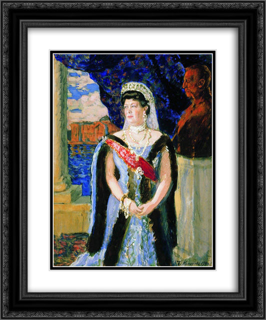 Portrait of the Grand Duchess Maria Pavlovna 20x24 Black Ornate Wood Framed Art Print Poster with Double Matting by Kustodiev, Boris