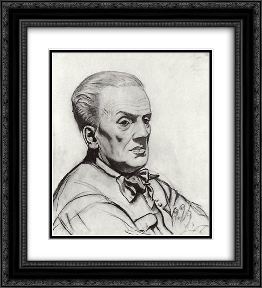 Portrait of Yuri Korvin-Krukovsky 20x22 Black Ornate Wood Framed Art Print Poster with Double Matting by Kustodiev, Boris