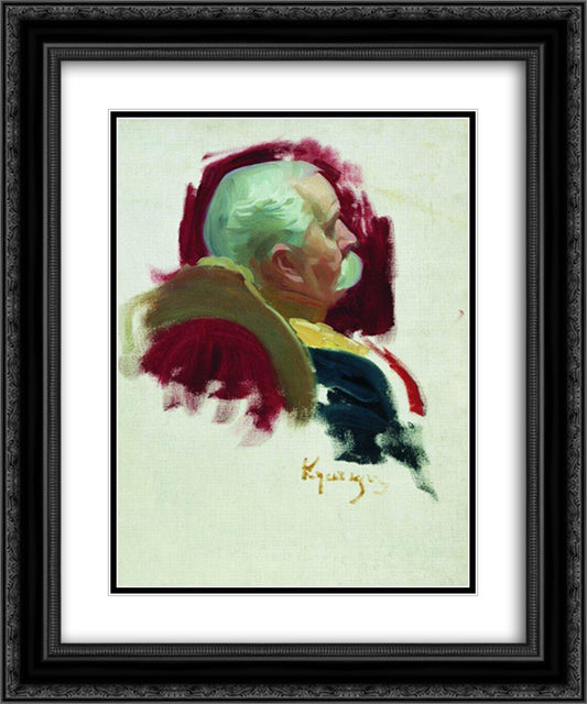 Senator P.A. Saburov 20x24 Black Ornate Wood Framed Art Print Poster with Double Matting by Kustodiev, Boris