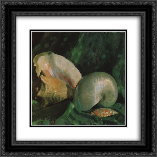 Shells 20x20 Black Ornate Wood Framed Art Print Poster with Double Matting by Kustodiev, Boris