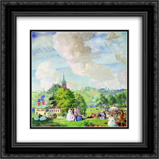 Summer holiday 20x20 Black Ornate Wood Framed Art Print Poster with Double Matting by Kustodiev, Boris