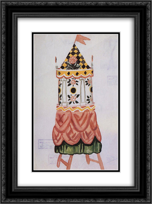 Tower 18x24 Black Ornate Wood Framed Art Print Poster with Double Matting by Kustodiev, Boris