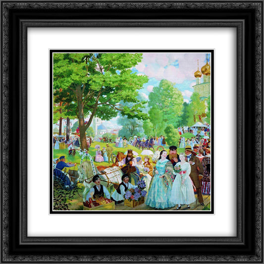 Trinity Day 20x20 Black Ornate Wood Framed Art Print Poster with Double Matting by Kustodiev, Boris
