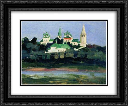 Twilight in Sudislavl 24x20 Black Ornate Wood Framed Art Print Poster with Double Matting by Kustodiev, Boris