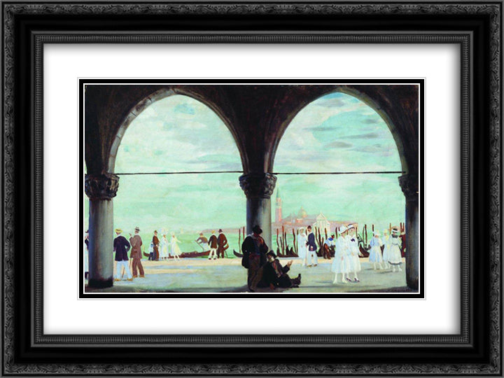 Venice. Memory 24x18 Black Ornate Wood Framed Art Print Poster with Double Matting by Kustodiev, Boris