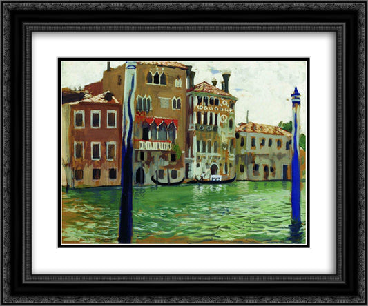Venice 24x20 Black Ornate Wood Framed Art Print Poster with Double Matting by Kustodiev, Boris