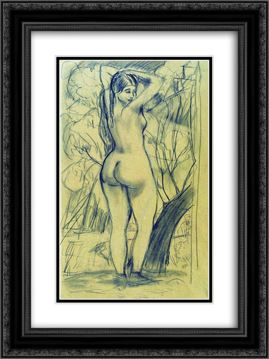 Venus 18x24 Black Ornate Wood Framed Art Print Poster with Double Matting by Kustodiev, Boris