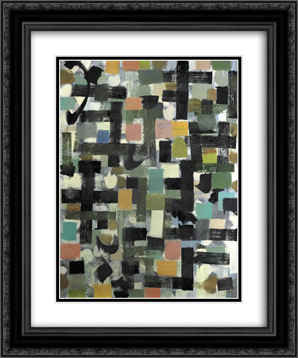 Shapes 20x24 Black Ornate Wood Framed Art Print Poster with Double Matting by Tomlin, Bradley Walker