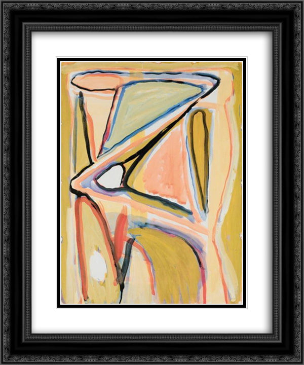 Composition 20x24 Black Ornate Wood Framed Art Print Poster with Double Matting by van Velde, Bram