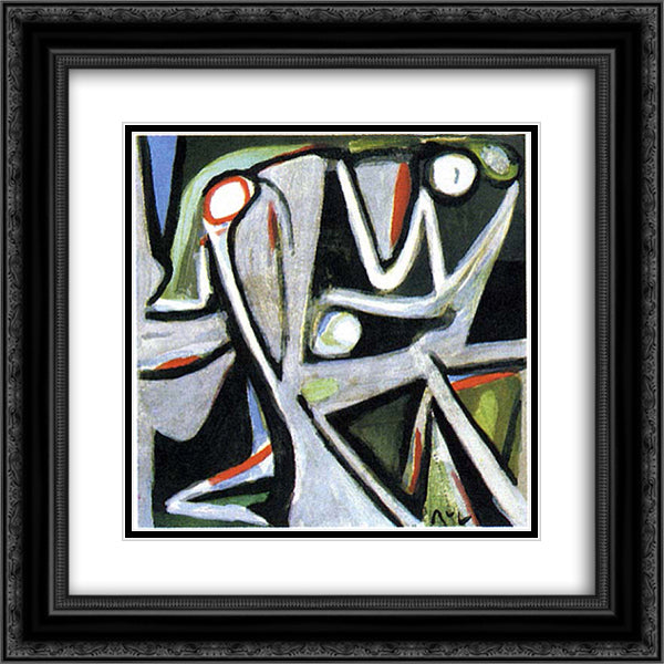Desertique 20x20 Black Ornate Wood Framed Art Print Poster with Double Matting by van Velde, Bram