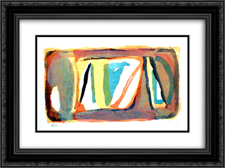 Etendue 24x18 Black Ornate Wood Framed Art Print Poster with Double Matting by van Velde, Bram