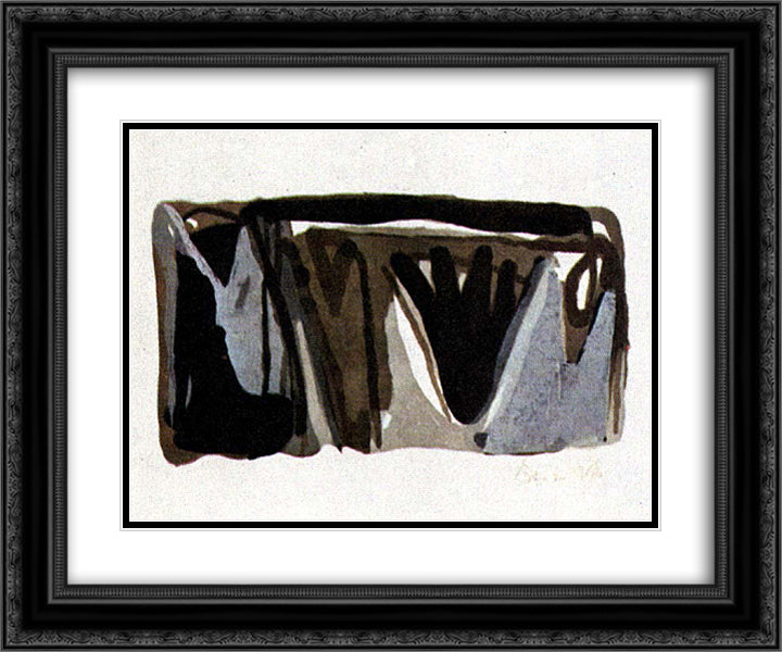 Grise nuit 24x20 Black Ornate Wood Framed Art Print Poster with Double Matting by van Velde, Bram