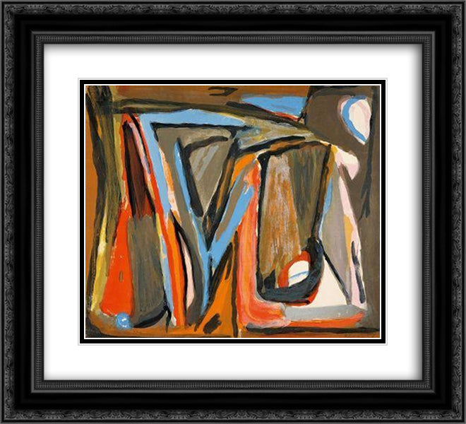 Le tout 22x20 Black Ornate Wood Framed Art Print Poster with Double Matting by van Velde, Bram