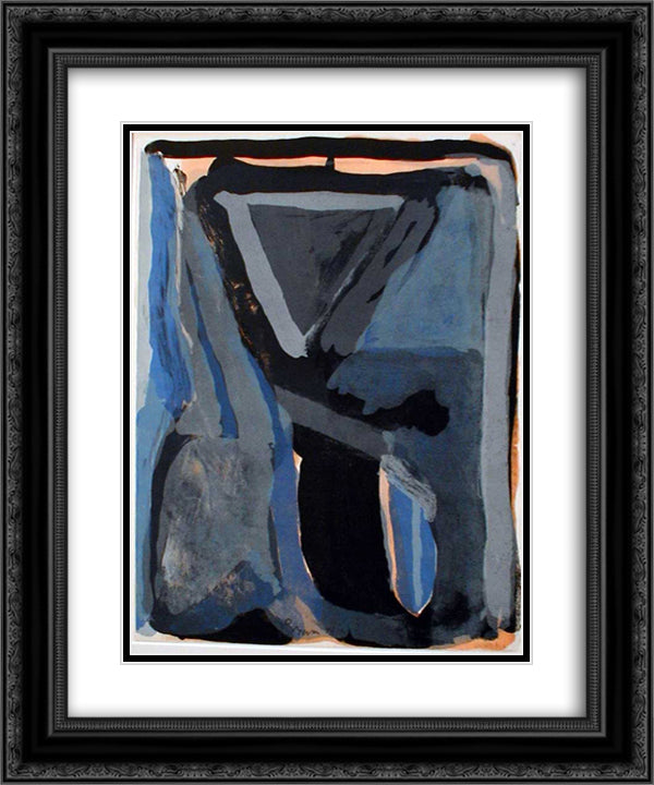 L'Unique II 20x24 Black Ornate Wood Framed Art Print Poster with Double Matting by van Velde, Bram