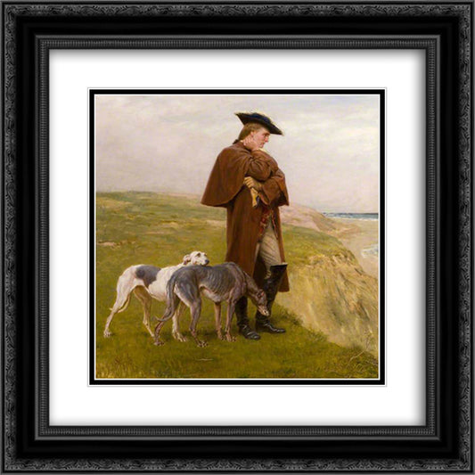 An Exile of the '45 20x20 Black Ornate Wood Framed Art Print Poster with Double Matting by Riviere, Briton