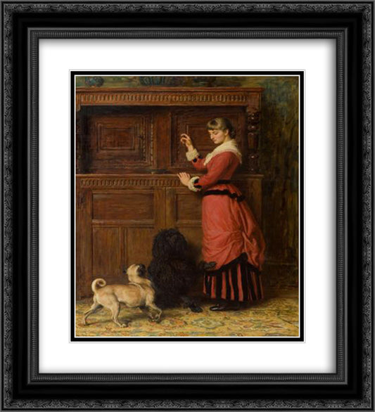 Cupboard Love 20x22 Black Ornate Wood Framed Art Print Poster with Double Matting by Riviere, Briton