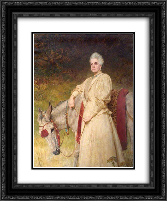 Lady Harriet Sarah Wantage 20x24 Black Ornate Wood Framed Art Print Poster with Double Matting by Riviere, Briton