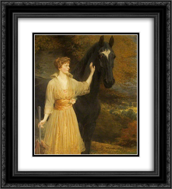 Lady Roundway of Devizes, Wiltshire 20x22 Black Ornate Wood Framed Art Print Poster with Double Matting by Riviere, Briton