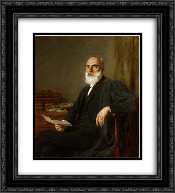 Lancelot Ridley Phelps, Hon. DCL, Provost 20x22 Black Ornate Wood Framed Art Print Poster with Double Matting by Riviere, Briton