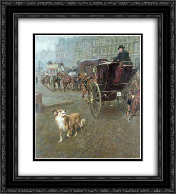 Lost or Strayed 20x22 Black Ornate Wood Framed Art Print Poster with Double Matting by Riviere, Briton