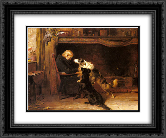 The Long Sleep 24x20 Black Ornate Wood Framed Art Print Poster with Double Matting by Riviere, Briton