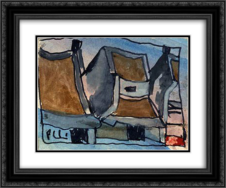 unknown title 24x20 Black Ornate Wood Framed Art Print Poster with Double Matting by Xuan Phai, Bui