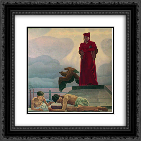 Il trionfo dello spirito sulla materia 20x20 Black Ornate Wood Framed Art Print Poster with Double Matting by San Pietro, Cagnaccio di