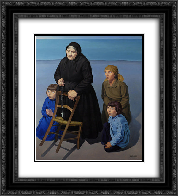 unknown title 20x22 Black Ornate Wood Framed Art Print Poster with Double Matting by San Pietro, Cagnaccio di