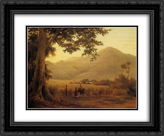 Antilian Landscape, St. Thomas 24x20 Black Ornate Wood Framed Art Print Poster with Double Matting by Pissarro, Camille