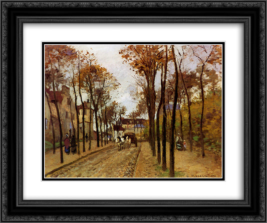 Boulevard des Fosses. Pontoise 24x20 Black Ornate Wood Framed Art Print Poster with Double Matting by Pissarro, Camille