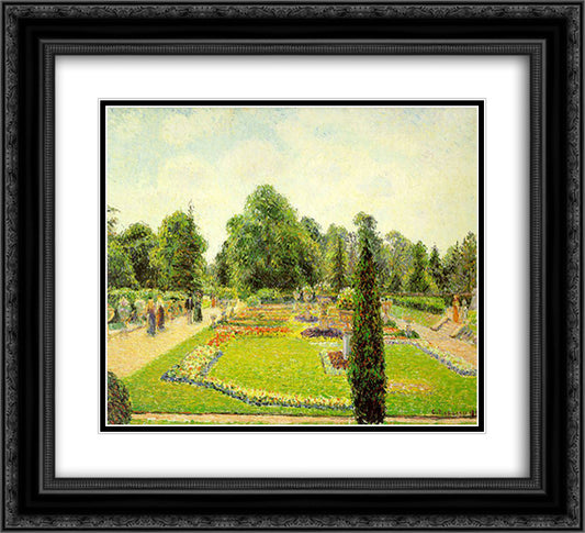 Kew, the Path to the Main Conservatory 22x20 Black Ornate Wood Framed Art Print Poster with Double Matting by Pissarro, Camille