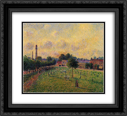 Kew Gardens 22x20 Black Ornate Wood Framed Art Print Poster with Double Matting by Pissarro, Camille