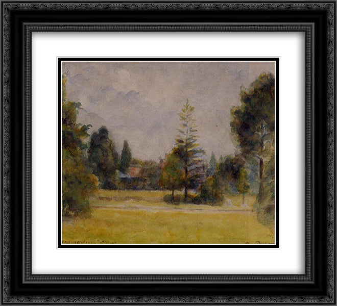 Kew Gardens 2 22x20 Black Ornate Wood Framed Art Print Poster with Double Matting by Pissarro, Camille