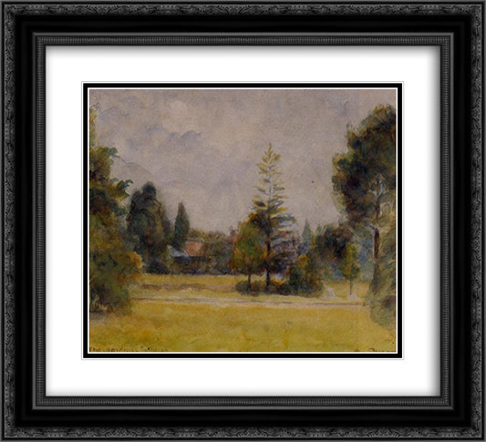 Kew Gardens 2 22x20 Black Ornate Wood Framed Art Print Poster with Double Matting by Pissarro, Camille