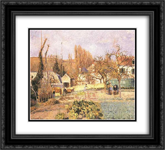 Kitchen Garden at the Hermitage, Pontoise 22x20 Black Ornate Wood Framed Art Print Poster with Double Matting by Pissarro, Camille